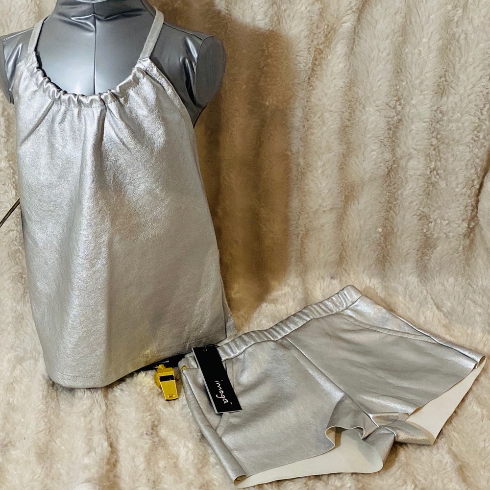 Imoga Leather Shorts Heaven in Silver